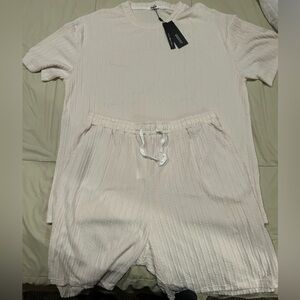 Coofandy matching shirt and shorts set